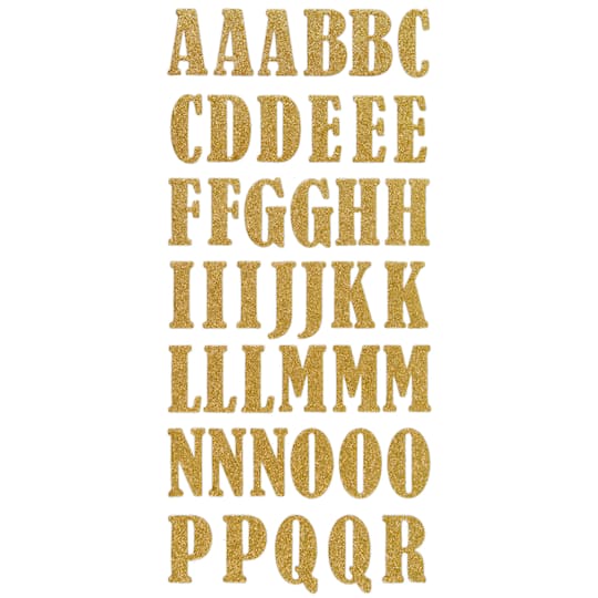 Glitter Bernhard Condensed Alphabet Foam Stickers by Recollections